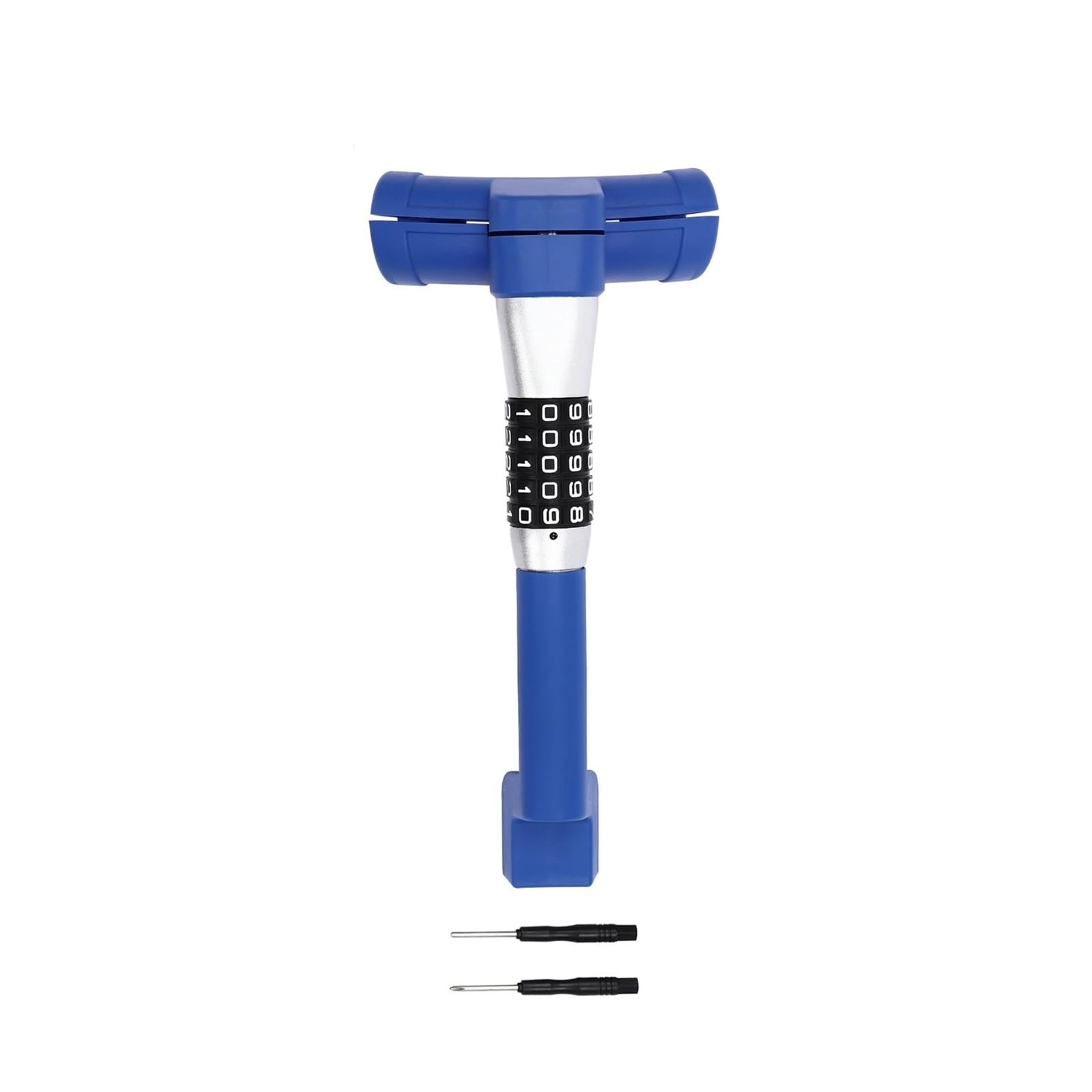 Antifurto Meccanico Blocco di protezione cifratura del volante da 6 cm/2,4 pollici antifurto per auto famiglia in alluminio Antifurto di Bloccaggio(Blue)