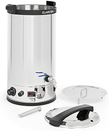 Klarstein Füllhorn Beer brewing plant (Mash kettle, 30 litre capacity,THREE heating levels: 900, 1600 and 2500 watts, LED display, Stainless steel strainer insert, Silver)