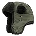 Decky Faux Fur Trooper Aviator Style Winter Hat (Olive, Large/XL)