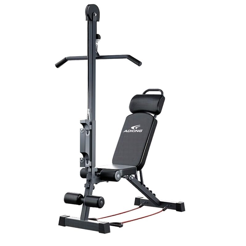 12-in-1 Home Gym LAT Pull Down & High Pulley System - Full Body Training Machine for Back, Chest,...