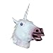 Produktbild JRing Einhorn Kopf Maske Latex Pferd für Kostüm Fancy Dress Party Halloween, Creepy Adult Einhorn Kopf Latex Gummi Maske (Einhorn)