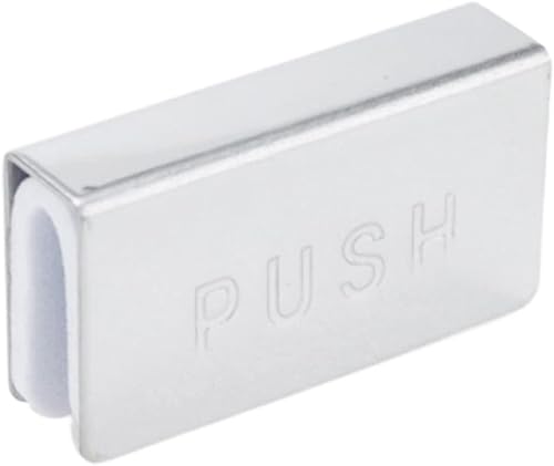 Miniatura 2 de Crapyt 4 piezas de vidrio para puerta magnética táctil de 1.57 x 0.83 x 0.39 pulgadas, abrazadera de puerta de vidrio, placa magnética plateada para