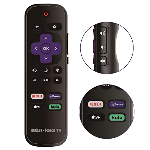 OEM Replacement Remote Control Compatible with All RCA Roku TV Smart TVs【Not for Roku Stick and Roku Box】 (Netflix/Disney Plus/Apple TV+ / Hulu)