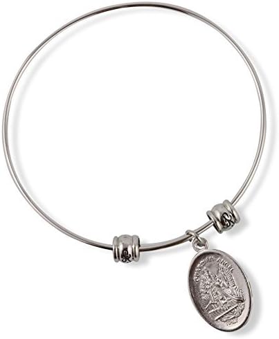 Archangel Michael | Protection Bracelets for Women Stainless Steel St Michael Bangle of Religious Jewelry for Women of Saint Michael or San Miguel Arcangel Protection Bracelet for Men and Women