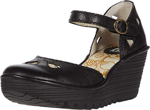 Fly London Yuna, Sandalias Mujer, Negro (BLACK 090), 38 EU