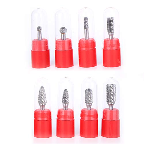 EVTSCAN 8Pcs Tungsten Steel Grinding Heads Solid Carbide Burrs Kits Cut Rotary Polishing Tools