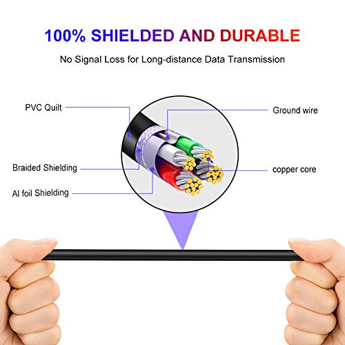 Yeung Qee Printer Cable 8M, USB 2.0 A Male to Type B Male Printer Scanner Cable Cord Compatible with HP, Canon, Epson, Dell, Brother, Lexmark, Xerox, Samsung etc (8m/25ft)
