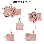 45L Hiking Backpack with Rain Cover, Lightweight Foldable Camping Backpack for Trekking, Water-Resistant Daypack with Hiking Pole & Mat Carrying System,Pink - Image 4