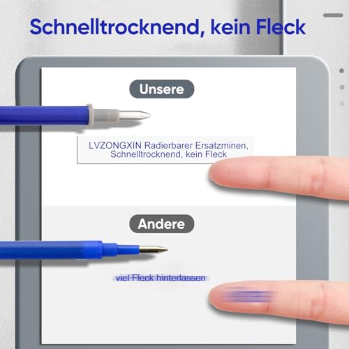 Ersatzminen, Kompatibel Mit Legami, [ Blau, 12er], Spitze 0,7mm,Höhe 13 cm, Radierbare Tintenrolle