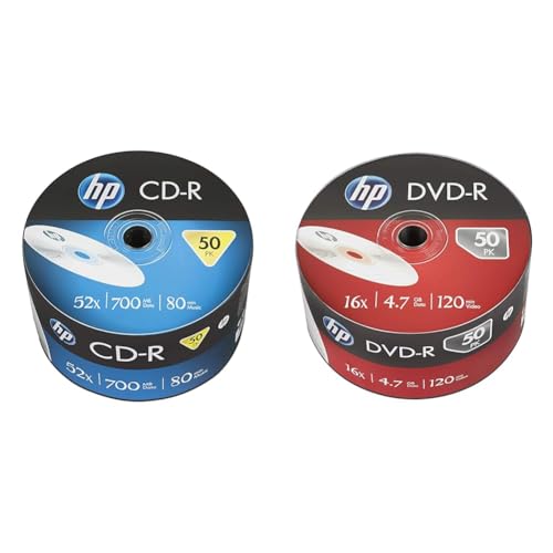 Image of HP CD-R 700MB 50 Blank CD /Compact Disk Wrap Professional /Recordable 52x Speed, Silver (14218)
