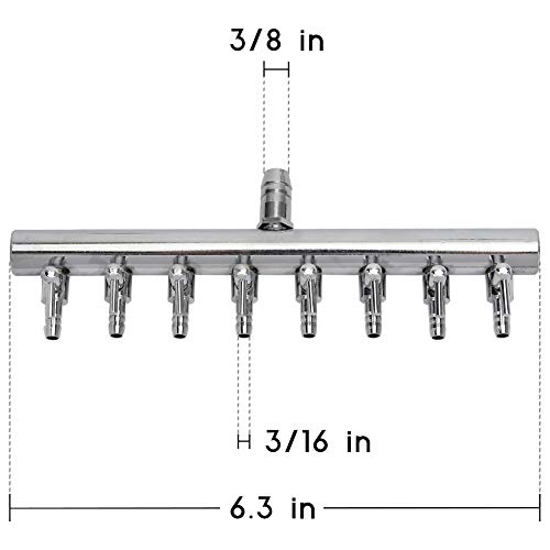 Image of Pawfly 8-Way Aquarium Air Flow Control Lever Valve Chromium Copper Distributor Fish Tank Splitter Pump Accessories