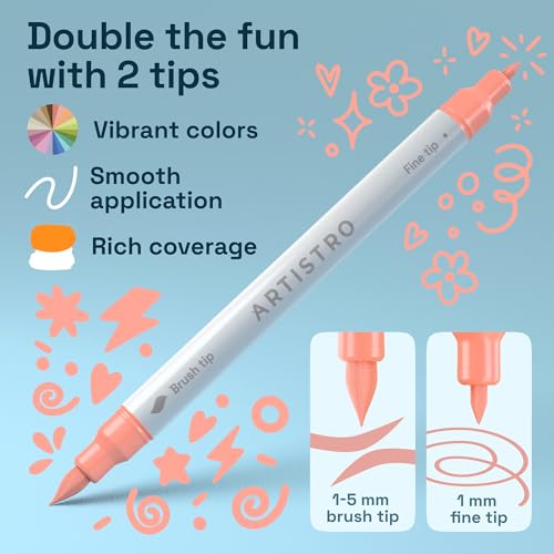 Image of ARTISTRO 12 Pastel Acrylic Paint Markers - Paint Pens for Drawing - For Fabric, Rock, Glass, Wood, Molds - Arts & Crafts Gift for Adults, Teens, Kids, Classroom Must Haves & School Supplies