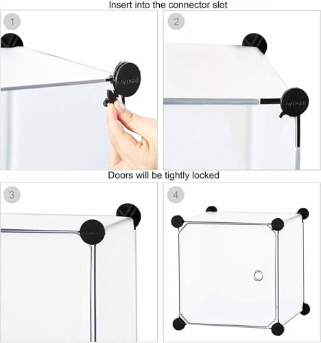 Image of Plastic Wardrobe for Kids Clothes - 6 Door Foldable Cupboard for Bedroom, Baby Clothes Storage Almirah with Doors, Collapsible Wardrobe Kids for Home (HT1 Pink)