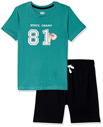 Image of Amazon Brand - Jam & Honey boys Casual Cotton T-Shirt Short Set (J&H-SS21-BSET-HSS Multi 8 9-10 Years)