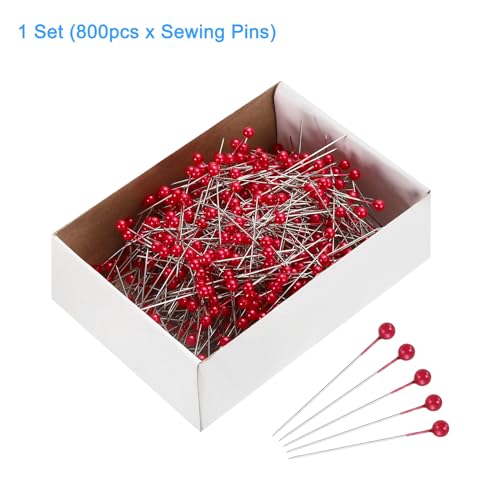 Épingles à coudre à tête ronde rouge pour loisirs créatifs et patchwork