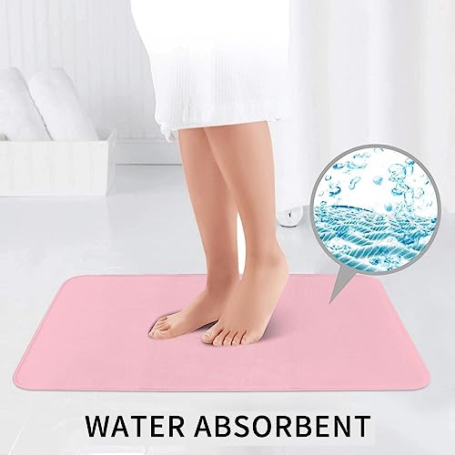 Alfombras de baño en forma de U color rosa para una ducha cómoda y cálida 6