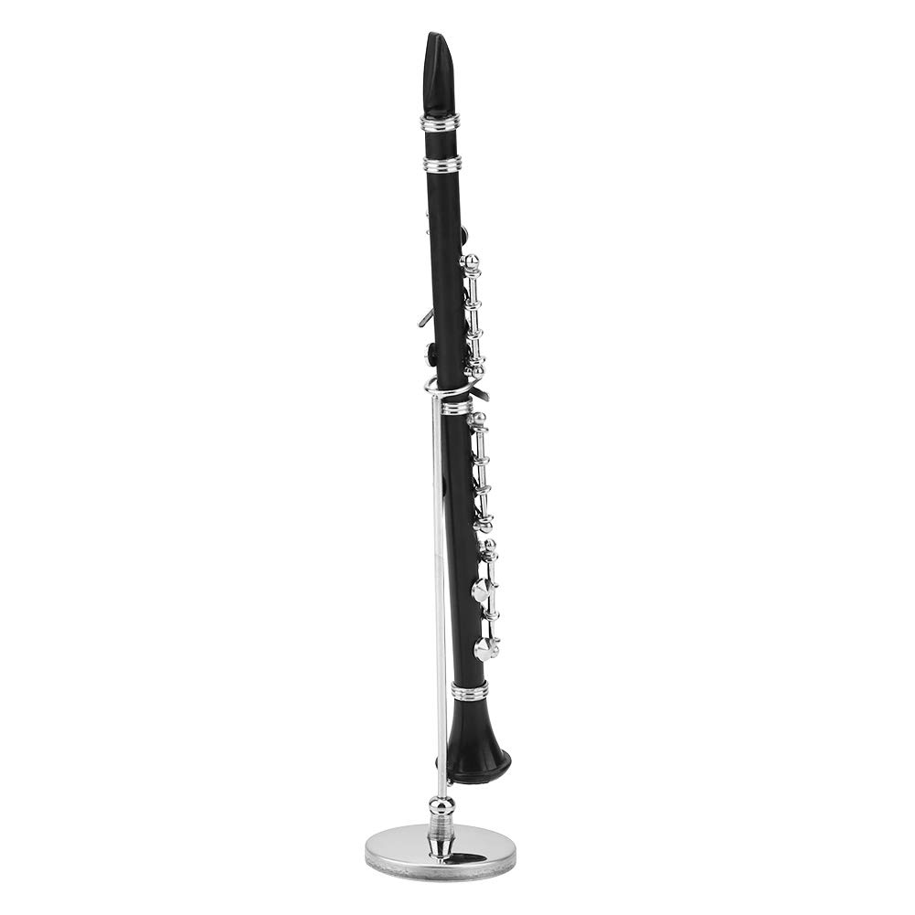 Clarinete en Miniatura Mini Instrumento Musical de 16 Cm para Decoración Exhibición Adorno