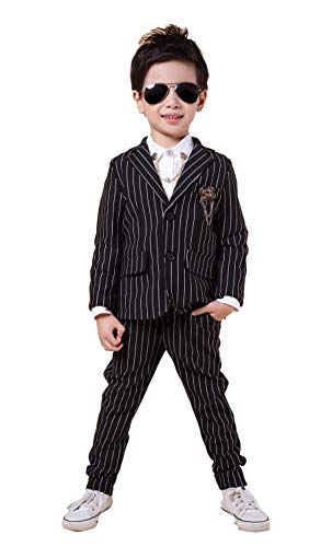 Costume pour garçon formel smoking de noce deux pièces à rayures style habillé