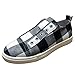 LILICHIC Carreaux Espadrilles Chaussures Femme Toile Chaussures Grande Taille Chaussures Mode Casual Respirant Confortable sans Lacets Chaussures Bas Slip-Ons Sneakers Basses Marche Chaussures
