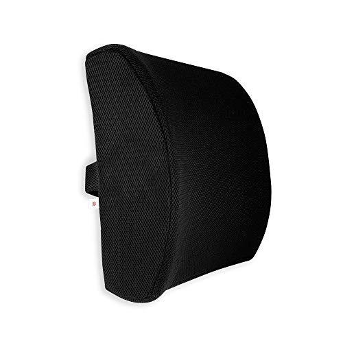Image of Godryft Memory Foam Lumbar Support for Back Pain Relief Compatible with Computer, Office Chairs and Cars -Ergonomic Designs Having Anti Sweat Mesh Cover on Lumbar Chair Support, (Black)