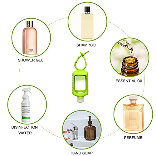 15 Pcs Hand Sanitizer Holder, 60Ml/2Oz Travel Bottles With Keychain Silicone Sleeve, Empty Leakproof Squeeze Containers With Flip Cap, Portable Refillable Keychain Bottles For Sanitizer, Toiletries #TOP4