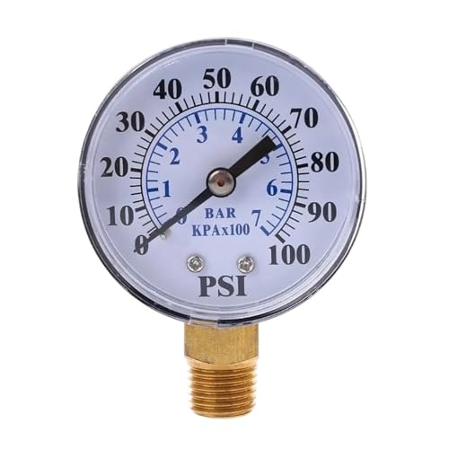 庭のホース散水メーター 空気圧計 1/4'' NPT ネジ 0-100 0-7 Bar 水 空気 ガス 圧力モニター