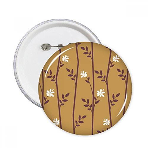 Badge bouton rond fleurs feuilles multicolore : broche décorative grand format pour vêtement 5pcs