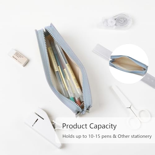 Image of Oxford Fabric Pencil Case Lightweight and Durable Ideal Pencil Pouch (Light gray /Oxford,Oxford Fabric)