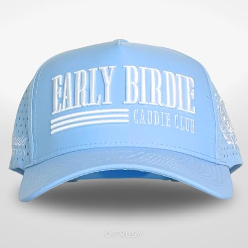 Image of CITRUSY Athletic Trucker Golf Hat | Performance Mens 5 Panel Cap | Cool Breathable Waterproof Workout Running Snapback