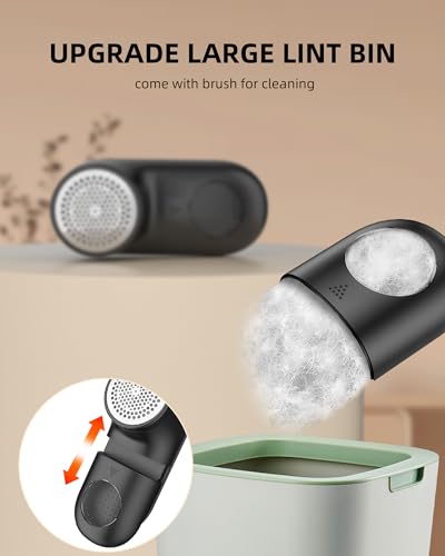 Lint Remover, Bobble Remover for Clothes, Rechargeable Debobbler 1200mmAh with LED Display, 3 Speeds Adjustable Fabric Shaver for Clothes, Sweater and Various Fabrics
