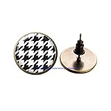 Houndstooth Earrings, Girlfriend Gift，Everyday Jewelry, Pattern Earrings, Classic Earrings,Houndstooth jewelry-JP377 (C2)
