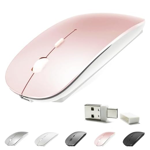 Bluetooth Mouse for MacBook pro/MacBook air/iPad/Laptop/iMac/pc, Wireless Mouse for MacBook pro MacBook Air/iMac/Laptop/Notebook/pc (BT/Rose Gold)
