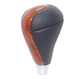 Pursuestar Light Brown Wood Leather Gear Shift Knob Compatible for Toyota Camry Crown RAV4 Landcruis