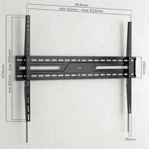 Support TV mural fixe de 60" à 100" (Extra Slim) pour fixation murale - 2