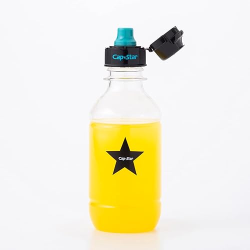 こぼれない携帯用ドリンク容器 Cap☆Star ハッピーボトル|カラフルキャップ付き 携帯用プラスチックボトル 150ml 犬の散歩・マナー水・外出用・アウトドアに最適 (ブルー) ペットボトルキャップ ペットボトル キャップ