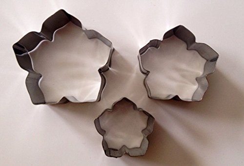 Package of 3 Pcs Cookie Cutter Petunia Flower Cutter, Sets Size: 4.5cm, 3.5cm, 2.6cm, Cake Decorating Petal Gum Paste Fondant Embossing Cake Sugarcraft