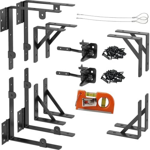 Image of Anti Sag Wooden Gate Hardware Kit, Corner Bracket Frame Brace for Wood Gate with Self-Lock Latch, Heavy Duty for Outdoor Deck Fence Porch Shed Driveway Yard Garden Outside Pool Farm, 2-Pack