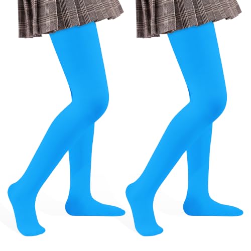 Image of 2 Pack Girls Tights Dance Tights Ballet Girls School uniform Footed Leggings Stockings for Kids 1-13 Years