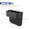 Car Cup Holder, Auto Front Seat Organizer, Multifunctional Cup Drink Holders with PU Leather Cover, Gap Filler Storage Box Coin Bucket Console Side Pocket Cell Mobile Phone Holder (Black)