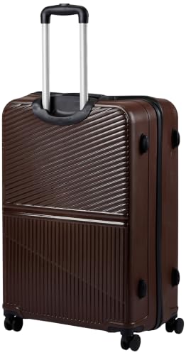 Image of Teakwood Large Size 8 Wheels Trolley Bag, Hard Cabin with Zipper Closure, Adjustable Push Button & Cross Side Strap, Number Lock System 360 Degree (Large, Brown)