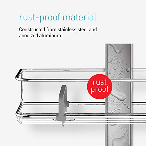 simplehuman 9' Tension Pole Shower Caddy, Stainless Steel and Anodized Aluminum by simplehuman - Image 7