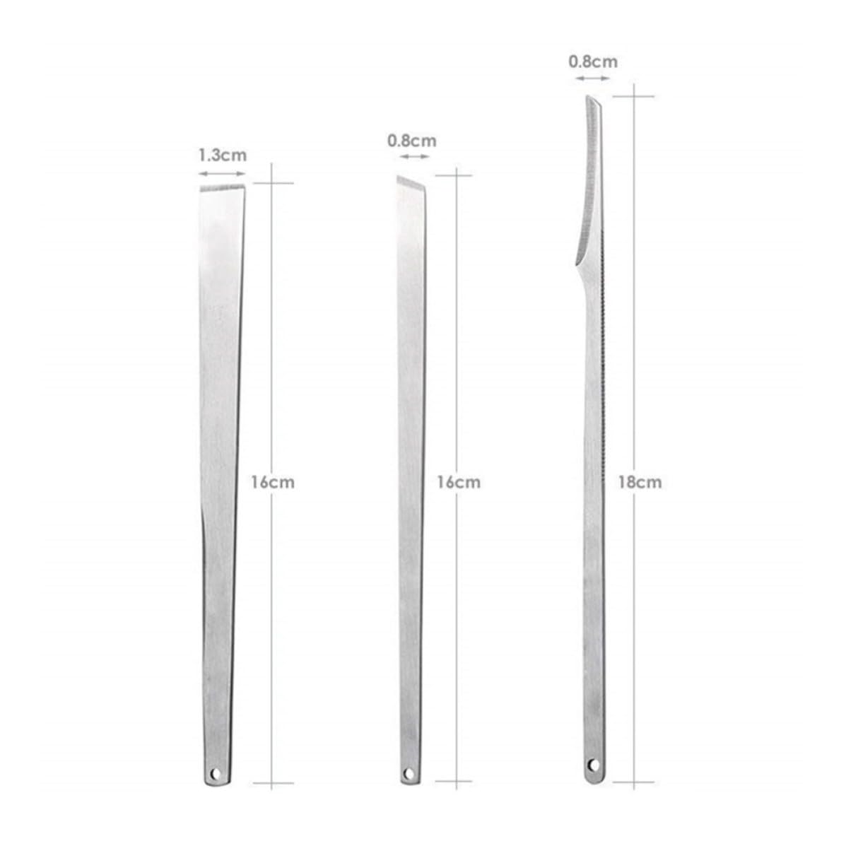 3pcs Stainless Steel Pedicure Tool Set for Cuticle Removal