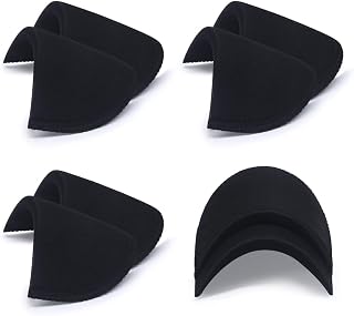 SEMINI 4 Pairs Black Covered Set-in Shoulder Pads Sewing Foam Pads for Blazer Suit Coat Jacket Clothes