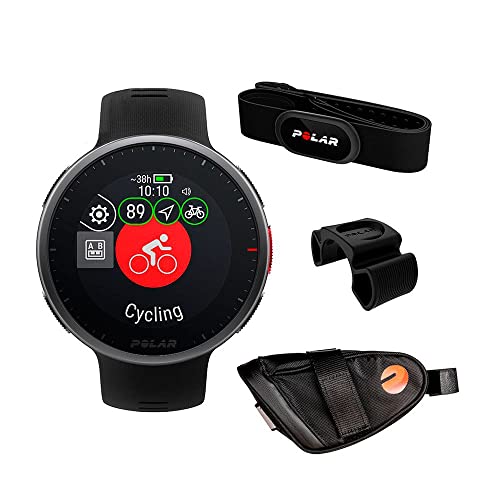 Polar Vantage V2, H10, Multisport Smartwatch con GPS, Monitor de frecuencia Cardíaca, Controles de música, Meteorología, altimetría, Paquete de Ciclismo, M/L, Negro y Negro