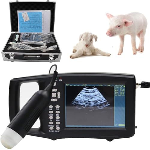 HaiZethonic Kit Scanner Veterinario Ad Ultrasuoni,Macchina Portatile HD per Test I Gravidanza,con 3,5 MHz Sonda Meccanica per Suini E Pecore,Ideale per Test Gravidanza Su Animali