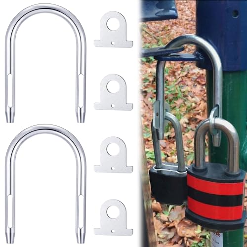 Otoolling 2 Lock Gate Padlock System with U Bolts & Links