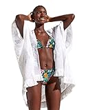 Bordado floral a tono Desigual Kaftan_Matching Embro CLA Bufanda, Blanco, U para Mujer