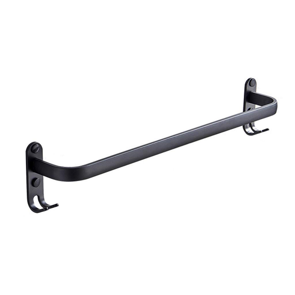 Porte-serviettes monobloc en aluminium noir mat CHEWYNP 60 cm pour salle de bain