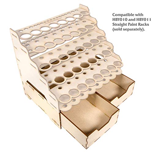 Image of The Broken Token Modular Paint Rack - Double Straight Drawer Organizer for Paint Bottles, Pots, and Brushes - Expands Storage, Elevates Racks - Customize Your Pieces with Easy Organization & Access