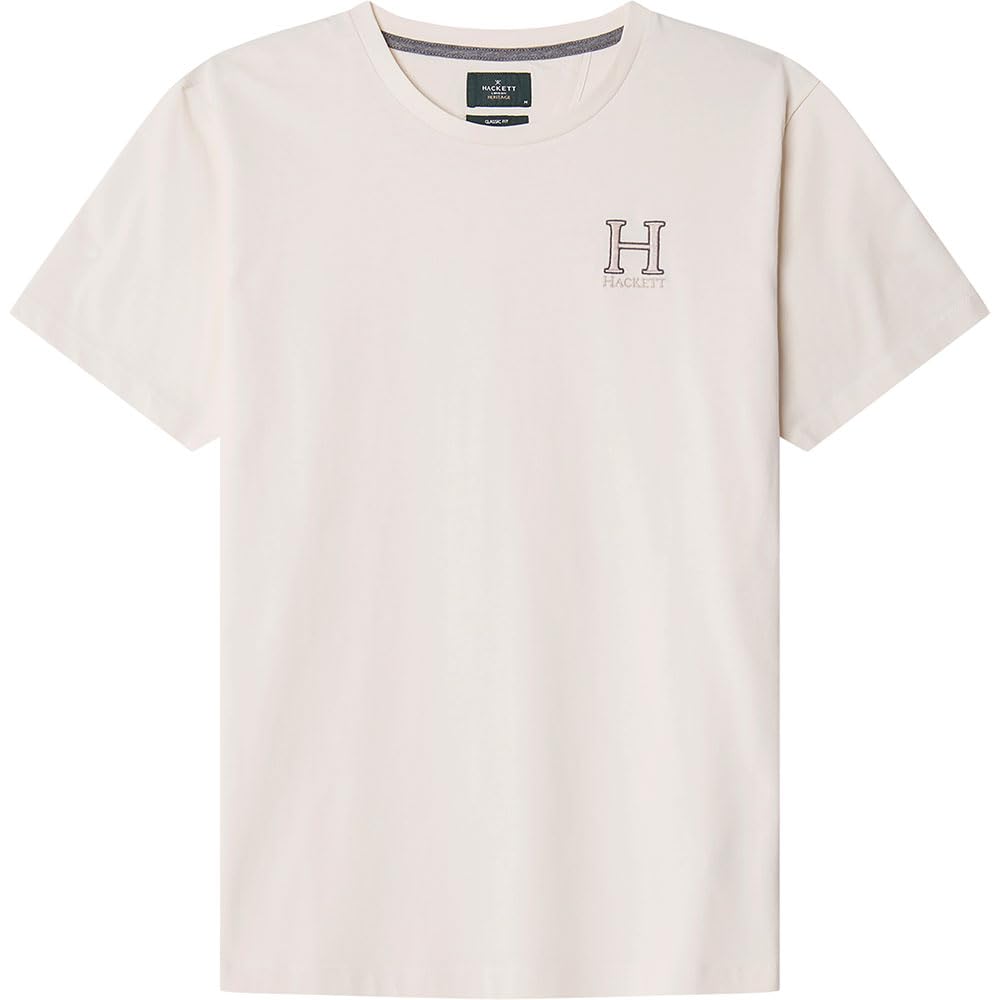 Hackett London Men's White (Off White) Heritage H Ss Tee T-Shirt, 3XL